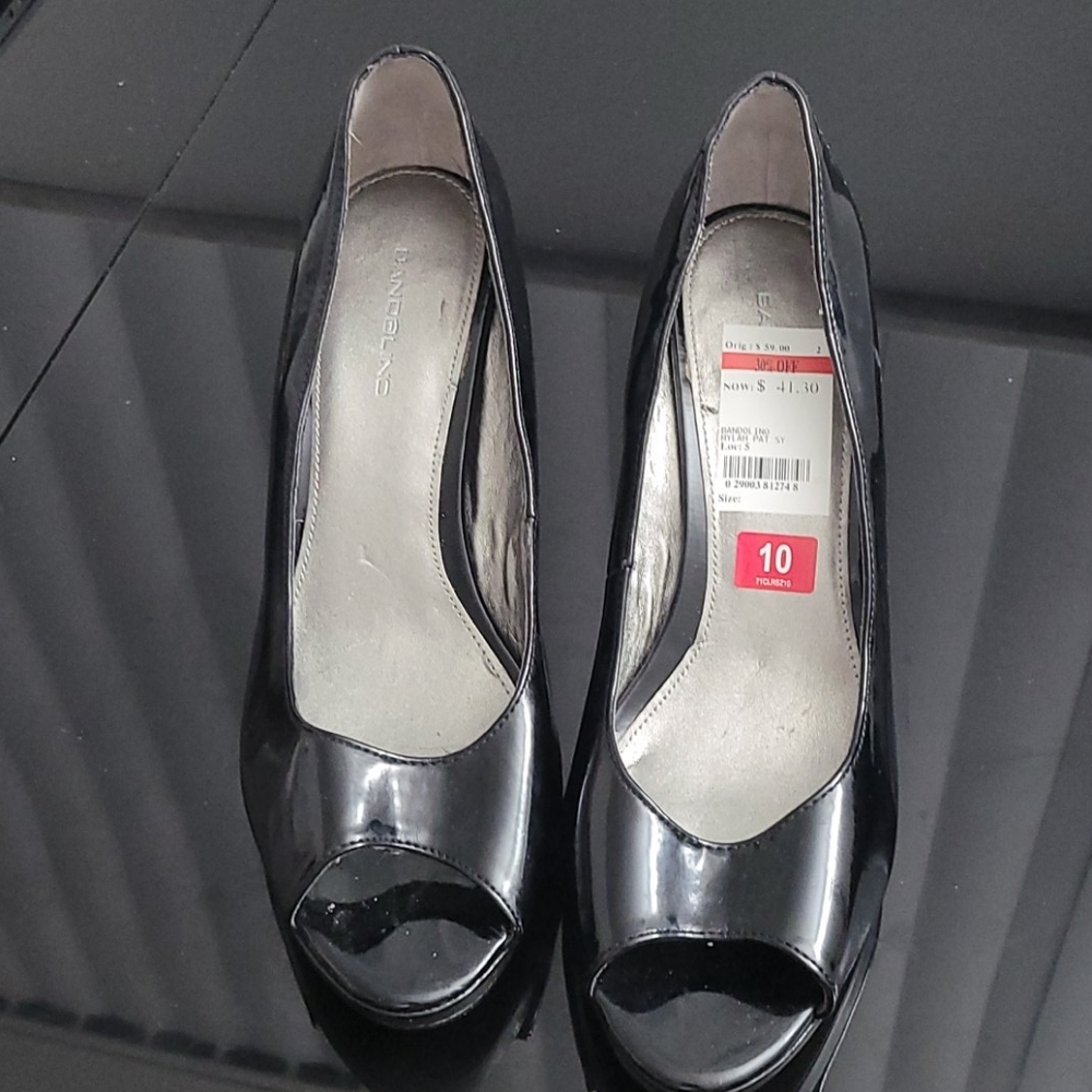 Bandolino Black Open Toe Heels,  Size 10